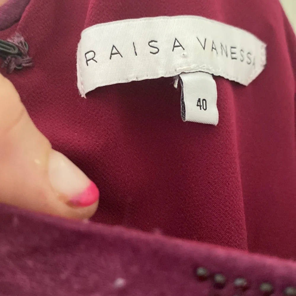 RAISA VANESSA Wave Color-block One- Shoulder Satin Gown 💜♥️💚 - Picture 8 of 9